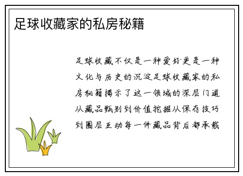 足球收藏家的私房秘籍